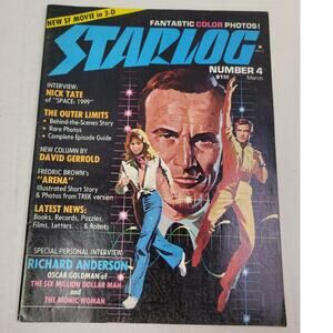 Vintage March 1977 Starlog The Magazine of the Future #4 Six Million Dollar Man